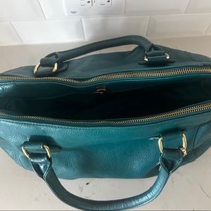 Audrey Brooke satchel teal three compartments